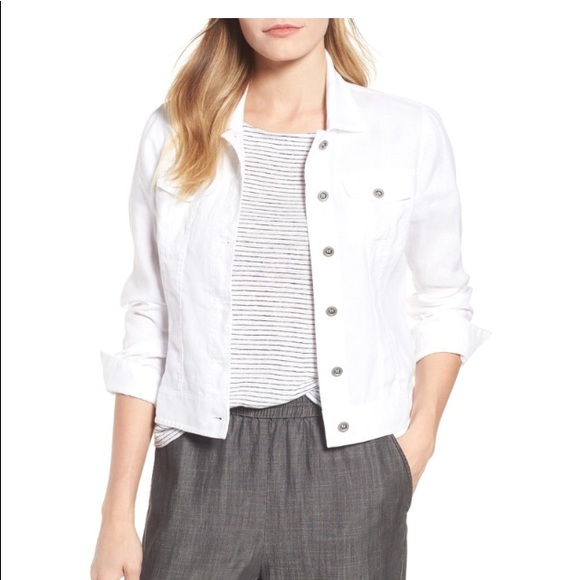 eileen fisher white denim jacket